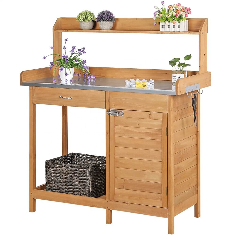 Outdoor Furniture Bench - Mesa de trabajo de madera maciza