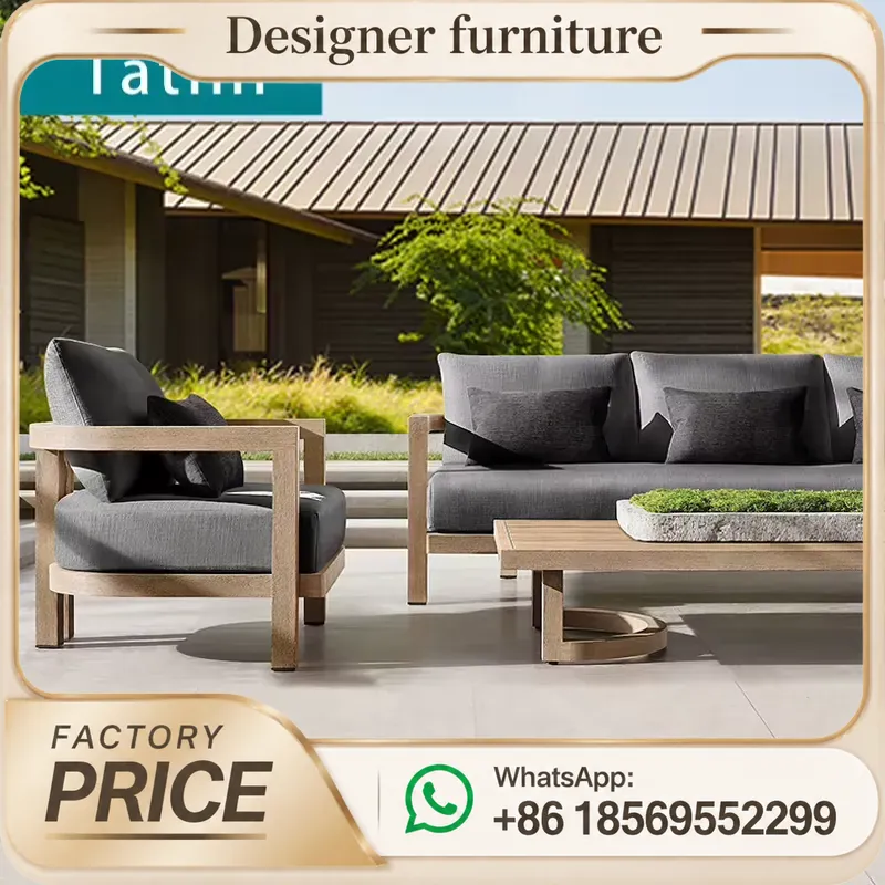 Outdoor Furniture Teak - Conjunto de sofás de madera de