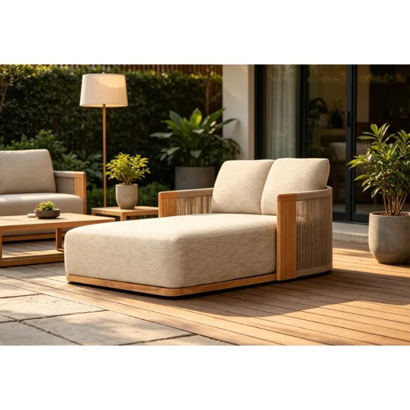 Outdoor Furniture Teak - Tumbona de teca para patio, cama