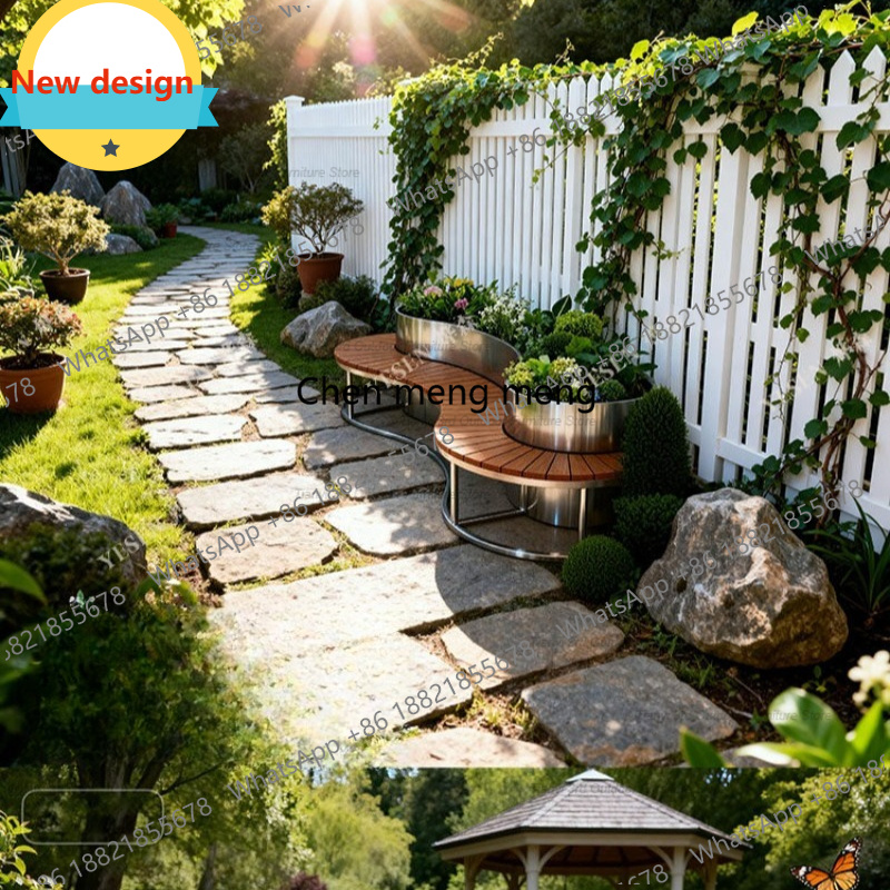 Outdoor Furniture Bench - Jardinera de Acero Inoxidable D80 con