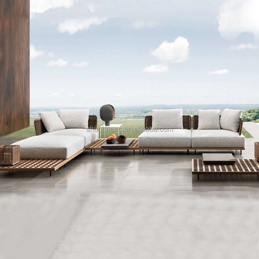 Outdoor Furniture Teak - Conjunto de Sofás Modernos para Jardín,