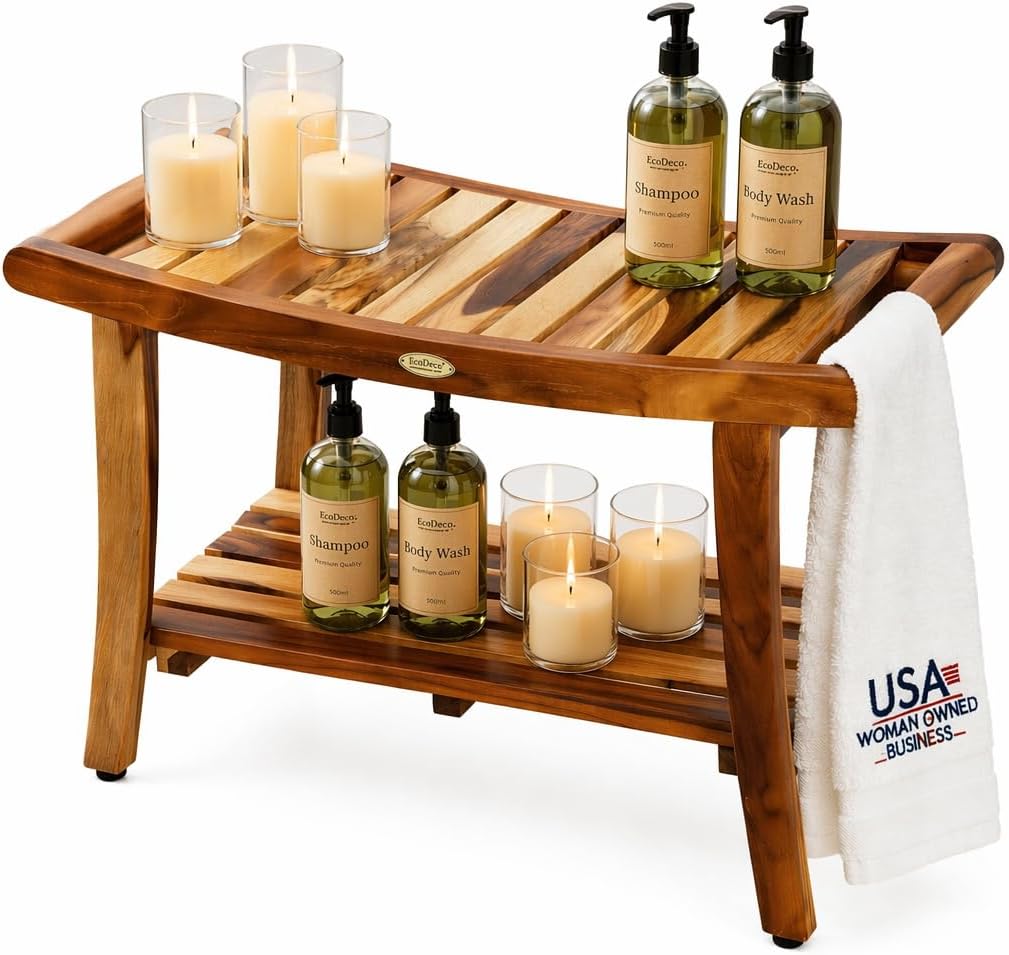 Outdoor Furniture Bench - Banco de ducha de teca con