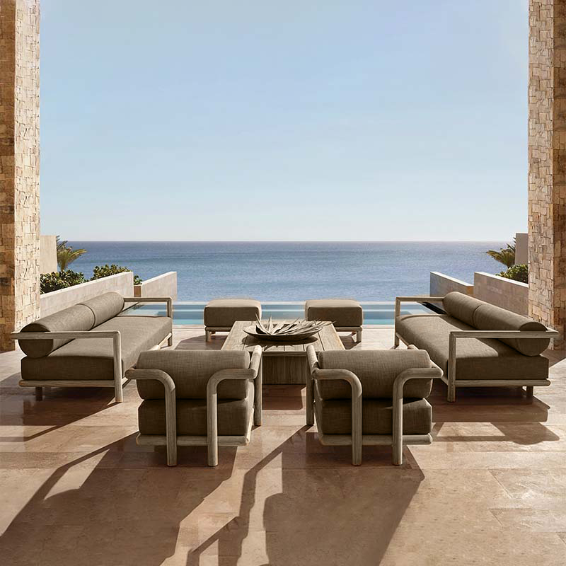 Outdoor Furniture Teak - Conjunto de muebles de jardín, sofá