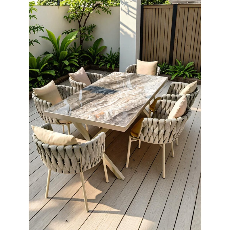 Outdoor Furniture Teak - Mesas y sillas nórdicas para exteriores,