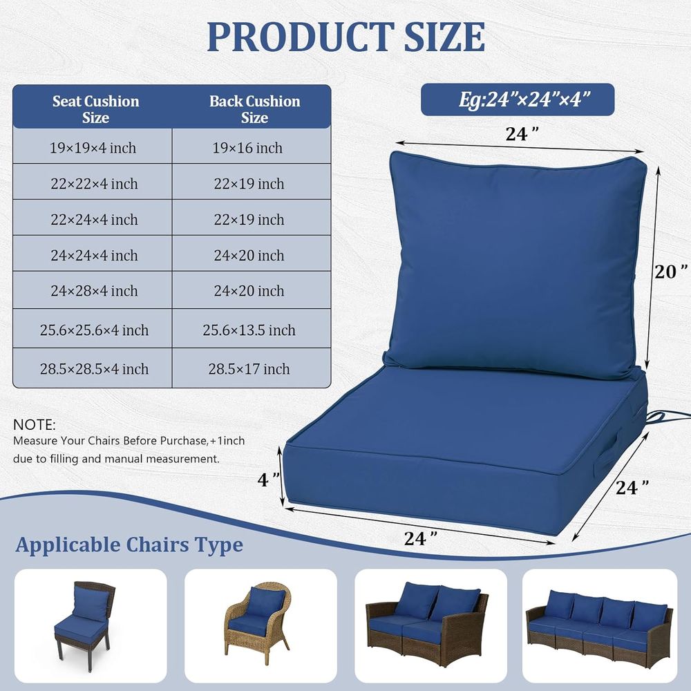 Juego de 4 Cojines Profundos p - Outdoor Furniture Replacement Fabric reseña y precio