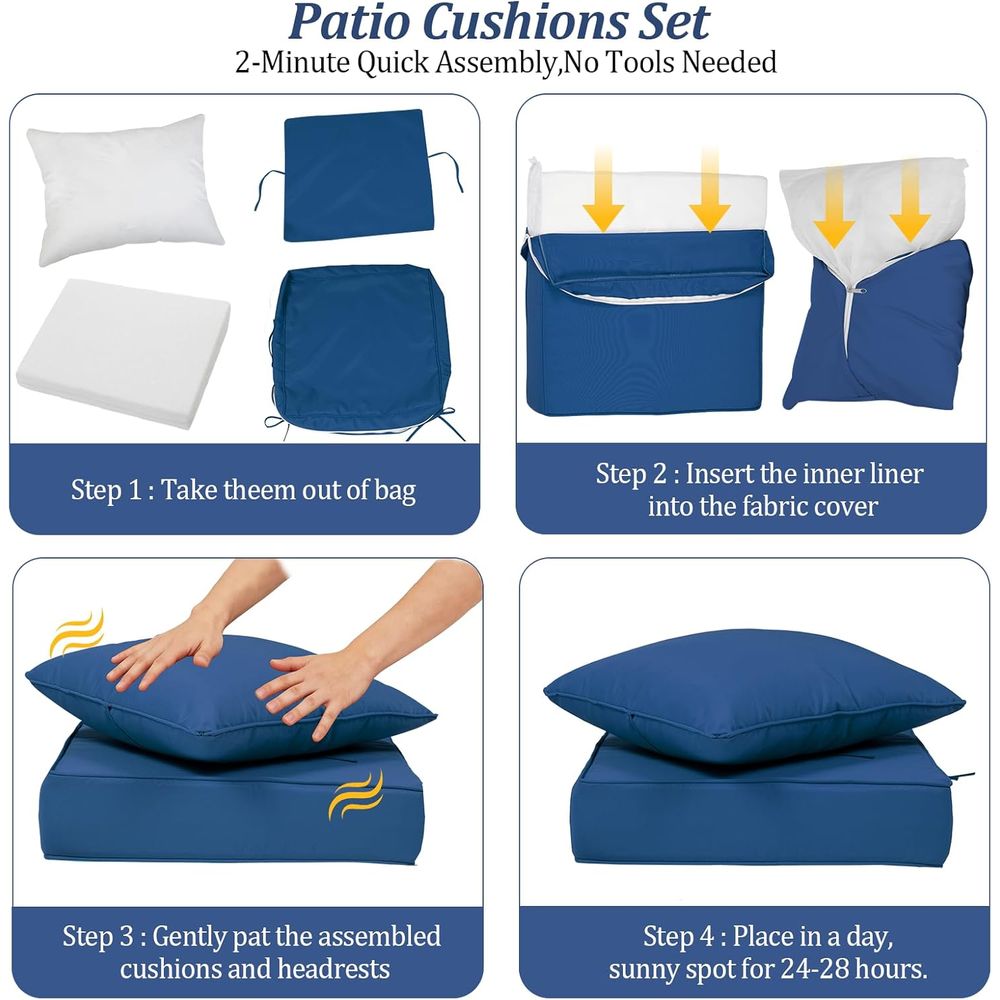 Juego de 4 Cojines Profundos p - Outdoor Furniture Replacement Fabric reseña y precio
