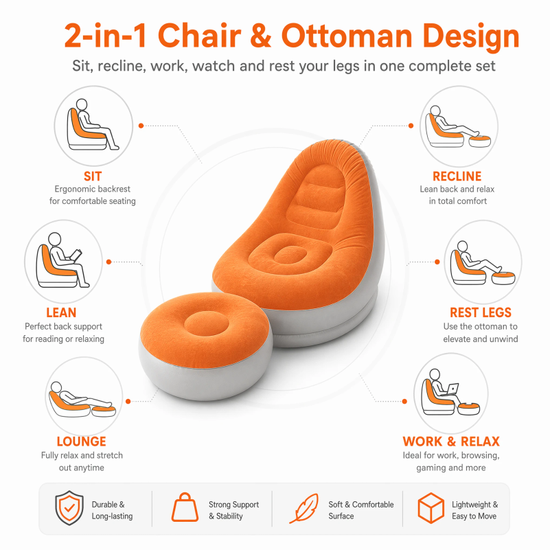 Sofá Inflable Tipo Flocado con - Outdoor Furniture Deals reseña y precio