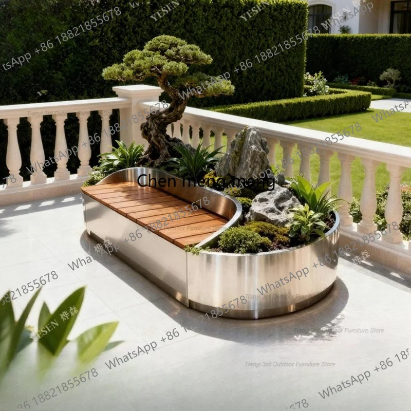 Jardinera de Acero Inoxidable  - Outdoor Furniture Bench reseña y precio