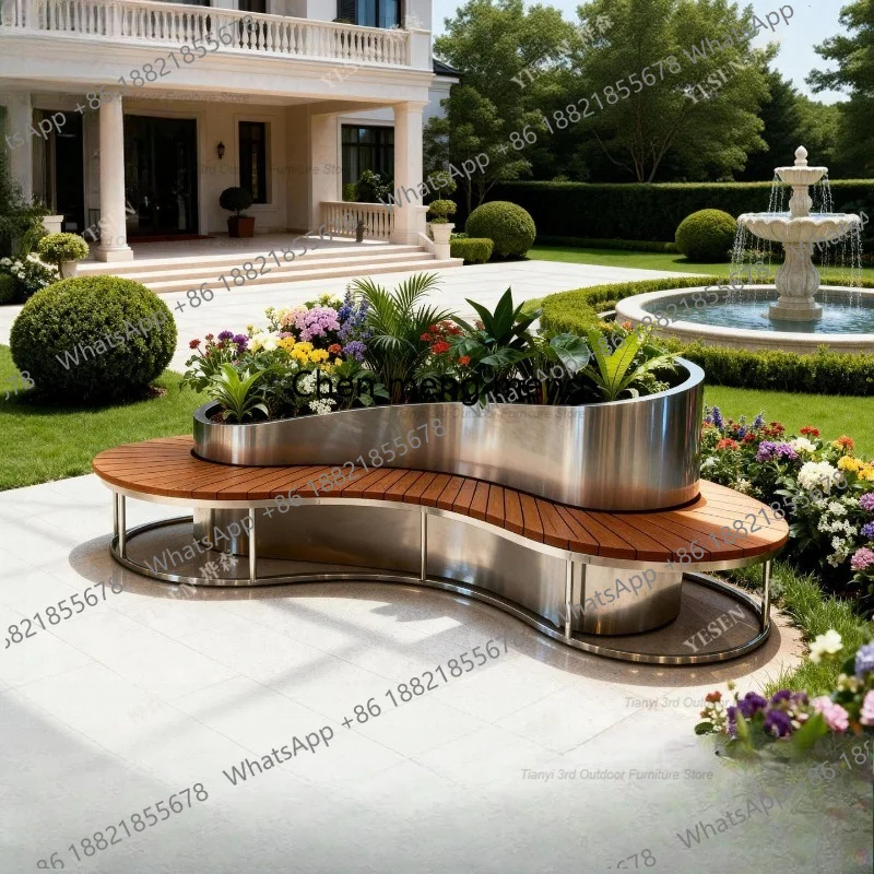 Jardinera de Acero Inoxidable  - Outdoor Furniture Bench reseña y precio
