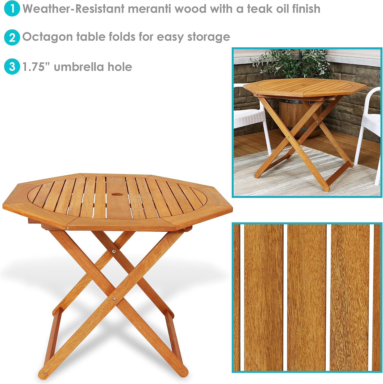 Mesa plegable para exteriores  - Outdoor Furniture Teak reseña y precio