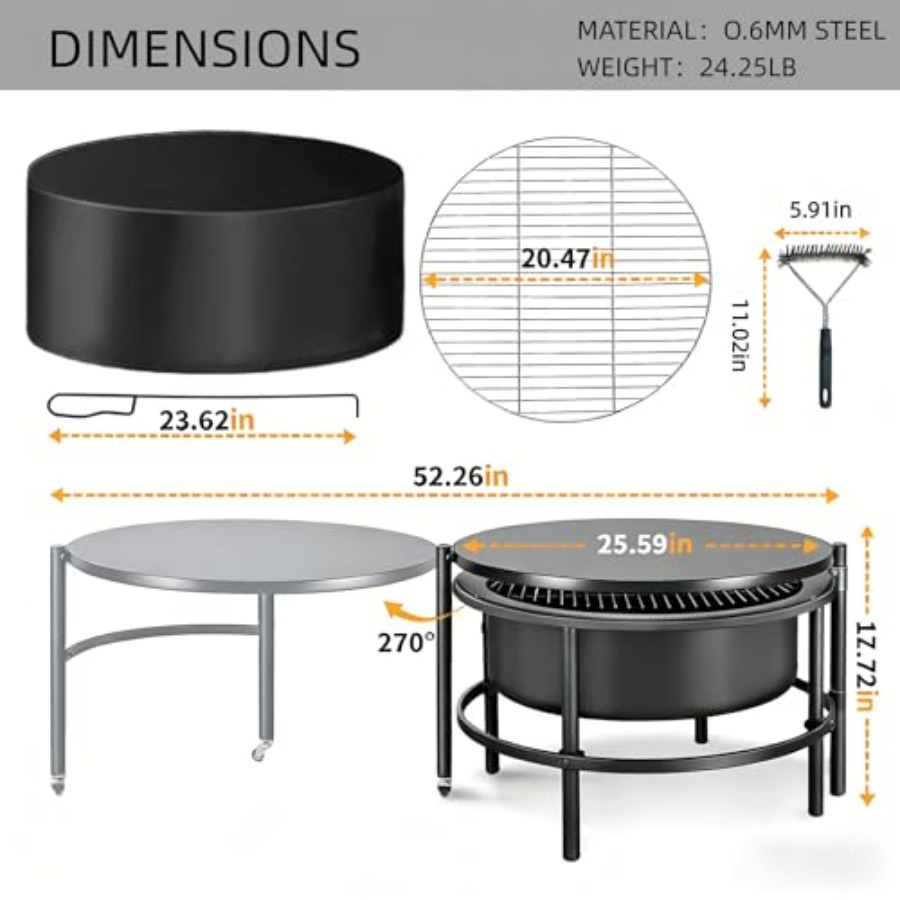 Brasero para exteriores para u - Fire Pit Bowl reseña y precio
