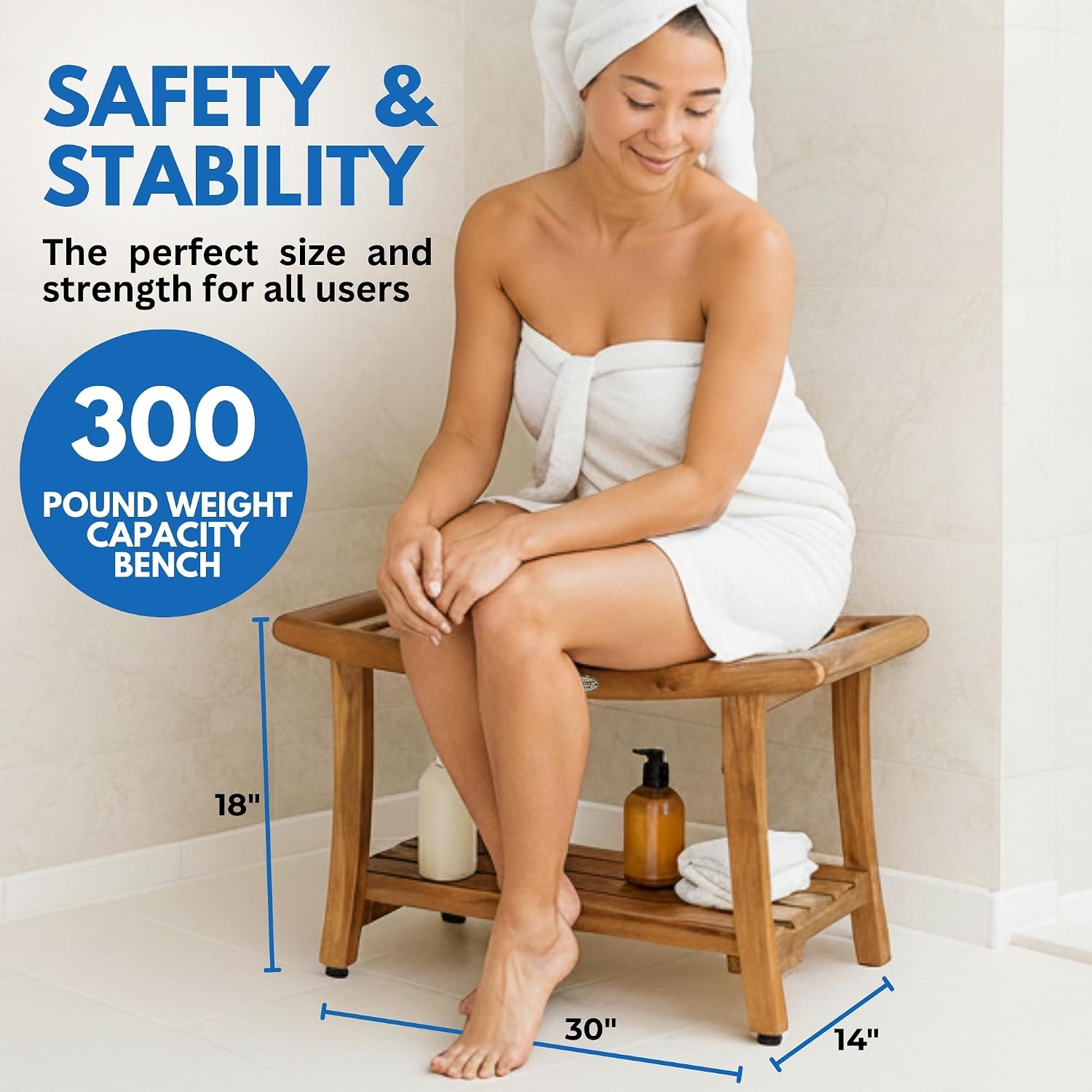 Banco de ducha de teca con est - Outdoor Furniture Bench reseña y precio