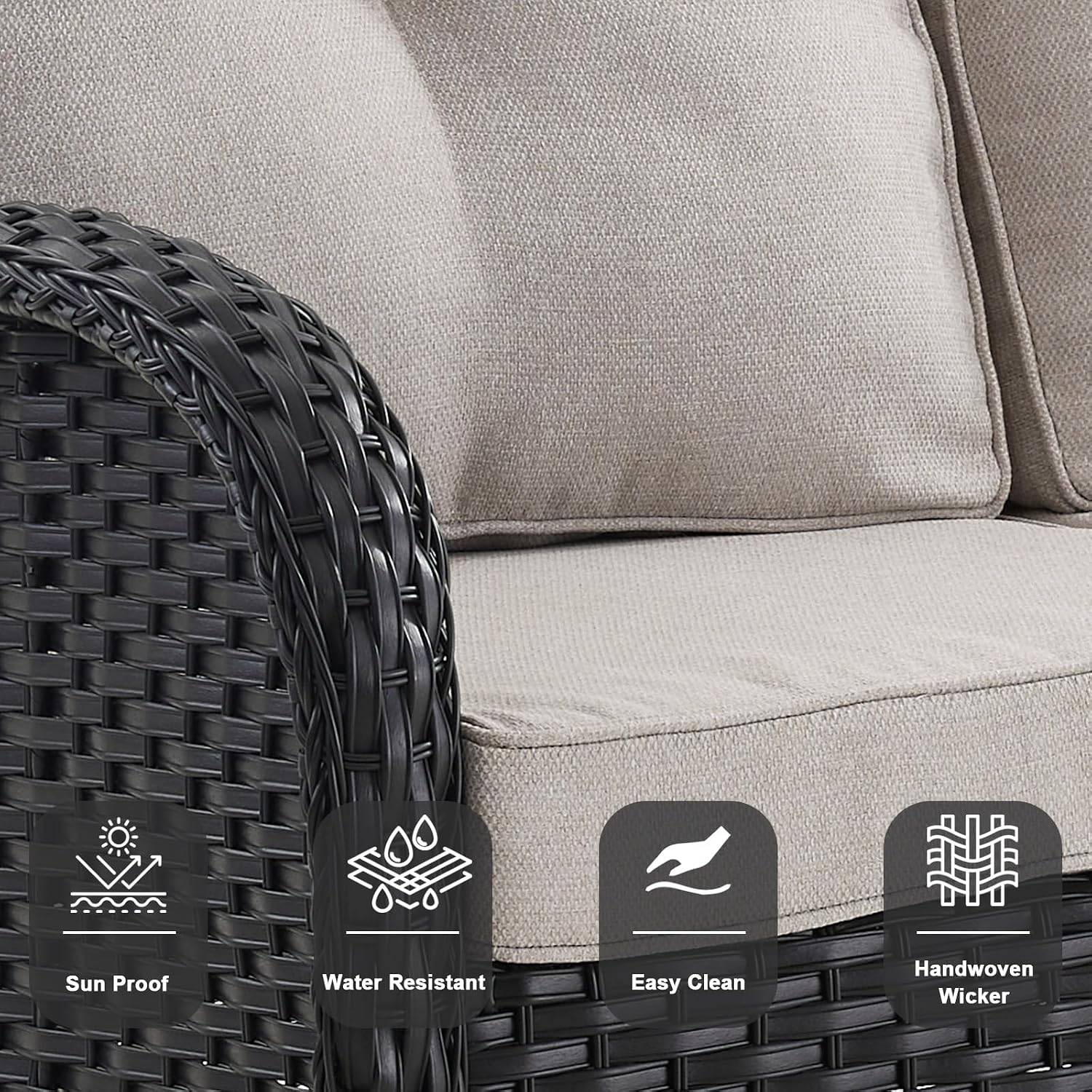 Sofá de mimbre de 2 plazas par - Outdoor Furniture Bench reseña y precio