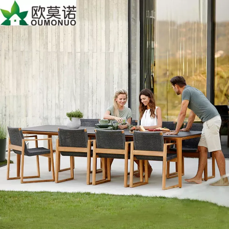 Conjunto de Comedor de Mimbre  - Outdoor Furniture Teak reseña y precio