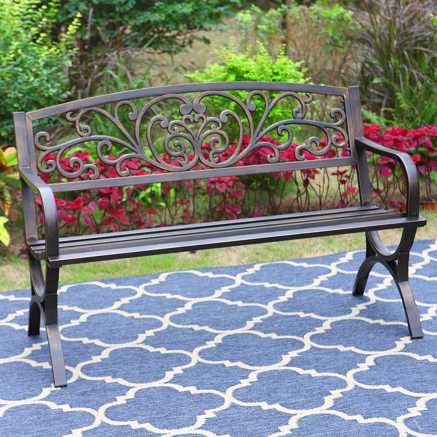 Banco de jardín de bronce de 5 - Outdoor Furniture Bench reseña y precio