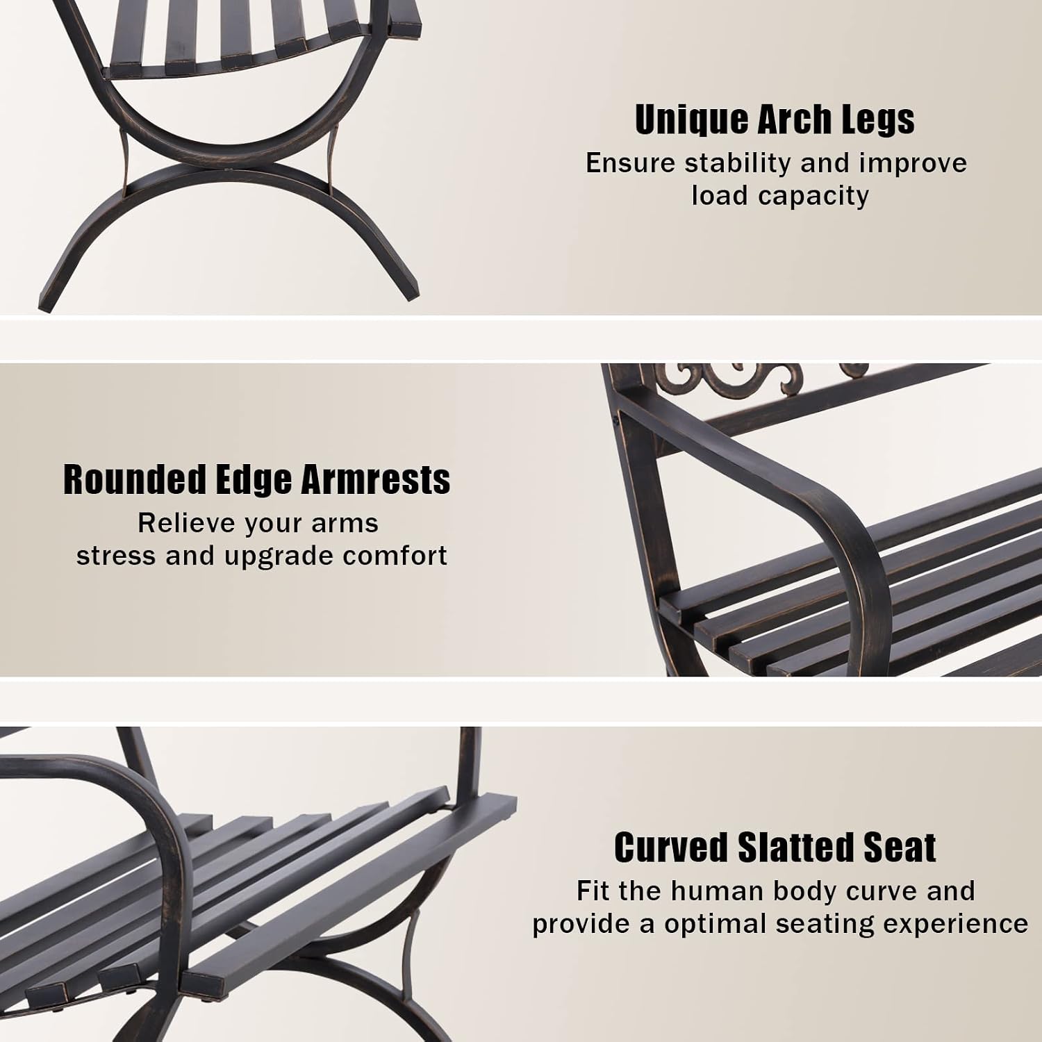 Banco de jardín de bronce de 5 - Outdoor Furniture Bench reseña y precio