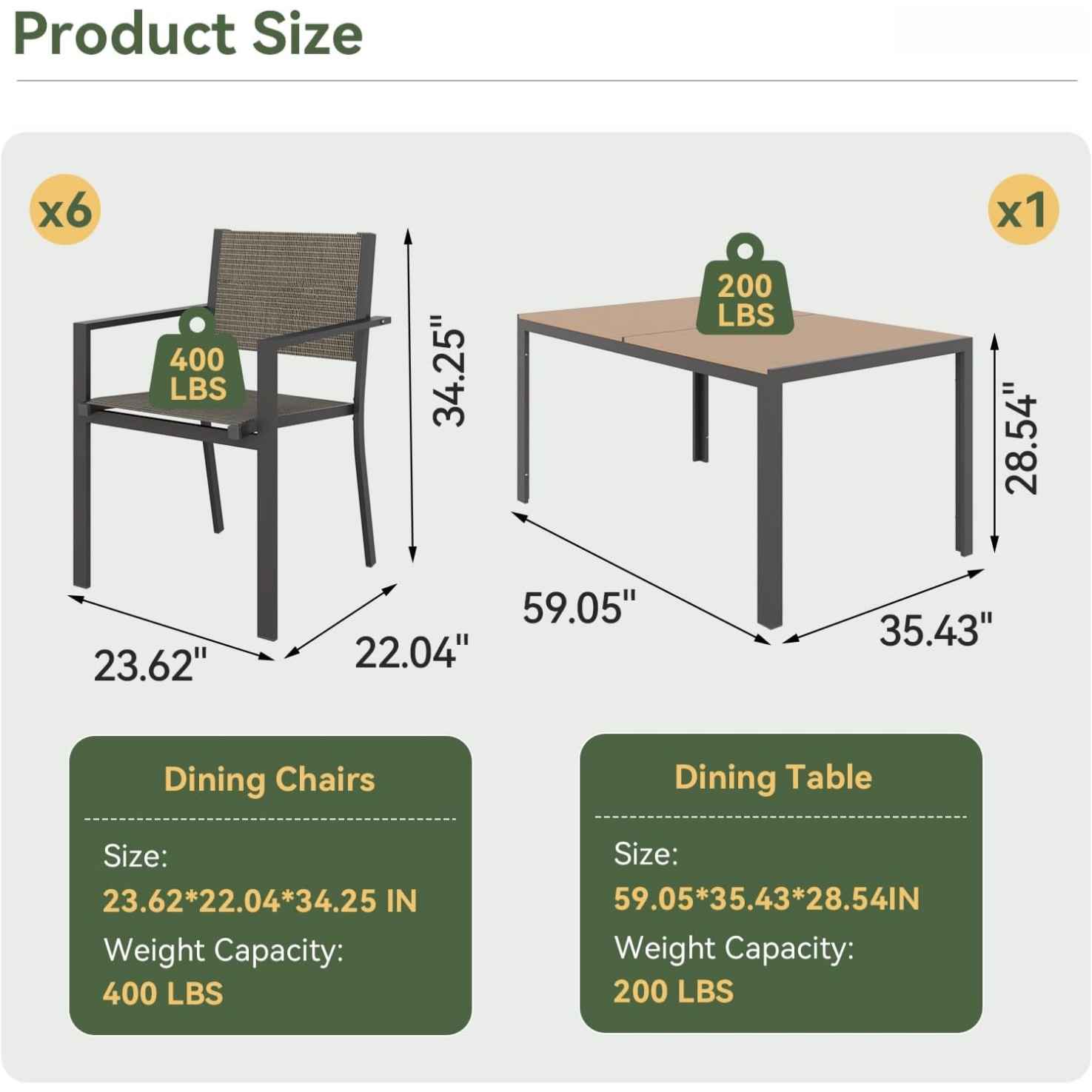 Juego de Comedor para Patio Ao - Outdoor Furniture Deals reseña y precio