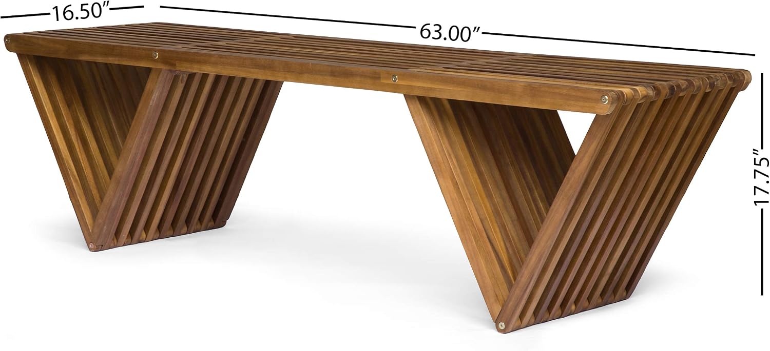 Banco de madera de acacia con  - Outdoor Furniture Bench reseña y precio
